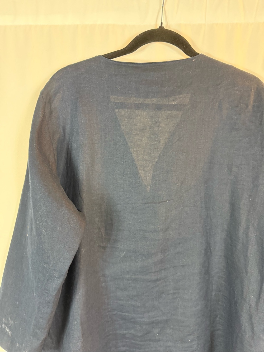 Chaps women tunic Navy blue Classic 100% Linen size: XL - Picture 11 of 13